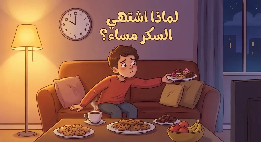 لماذا اشتهي السكر مساء؟ أسباب هرمونية وعصبية + حلول عملية تكسر العادة